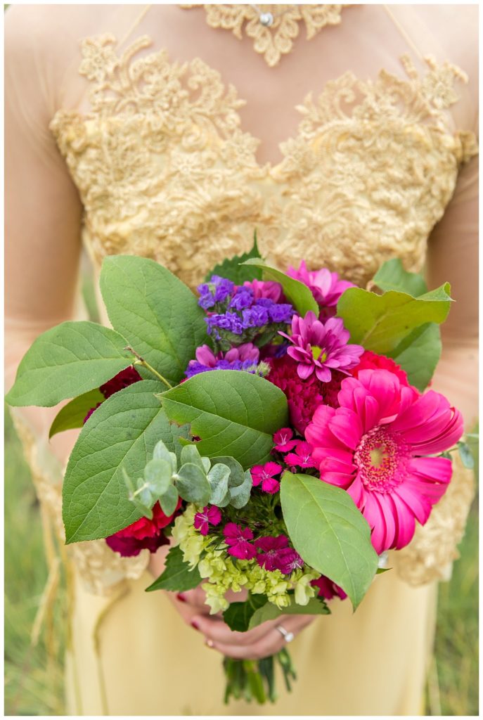 floral and dress details - engagement photos Colorado