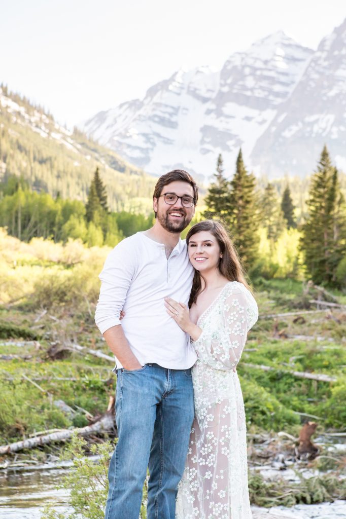 Maroon Bells with William and Bethany during their engagement photography session