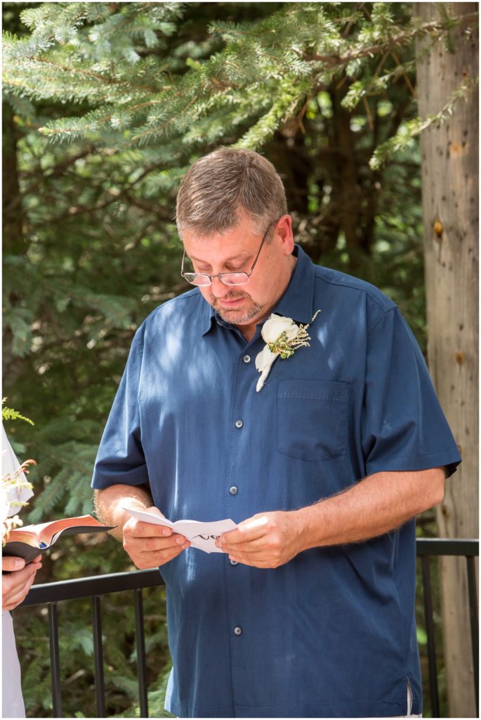 Mike reads his vows 