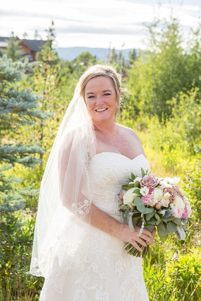 Bride on the shores of Grand Lake Colorado
