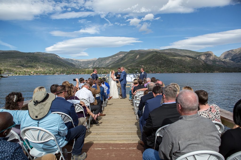 Grand Lake Colorado wedding venue on the pier