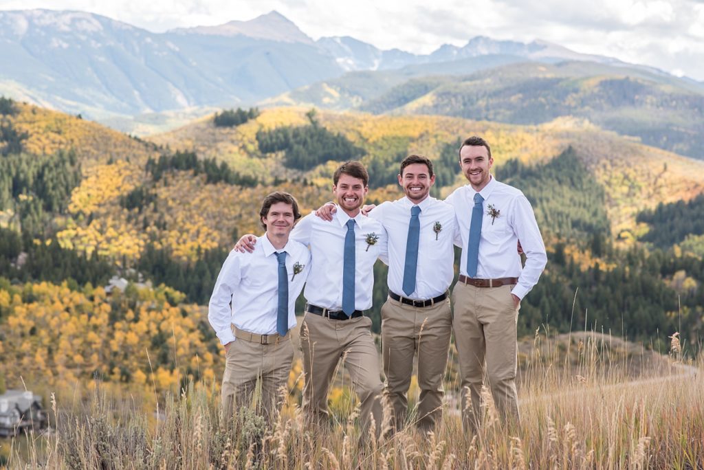 Mountain wedding photography - groomsmen