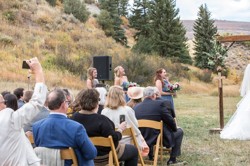 bridesmaids at this Colorado mountain wedding