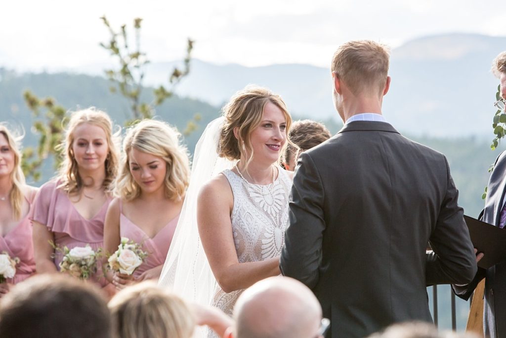 vows during the ceremony in Idaho Springs