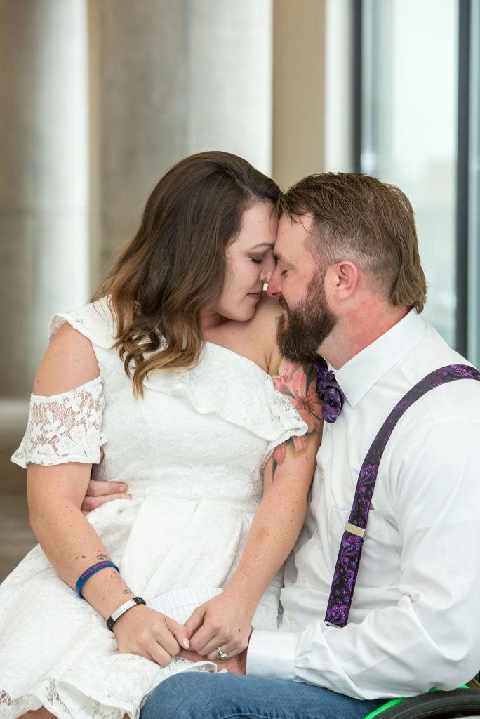 Colorado intimate wedding saying their vows