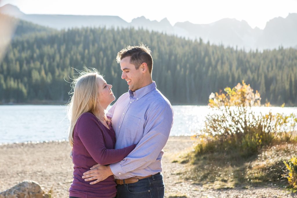 Engagement photographer with Lauren and Ben at Brainard Lake, CO