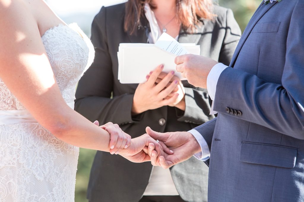wedding detail during vows