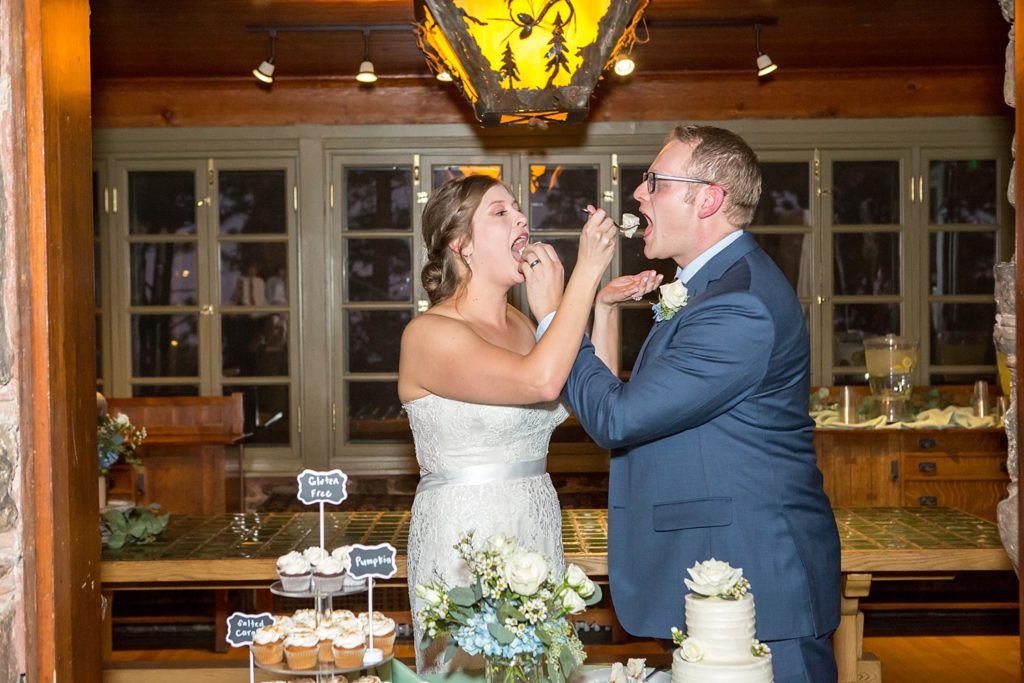 Cake cutting at the reception