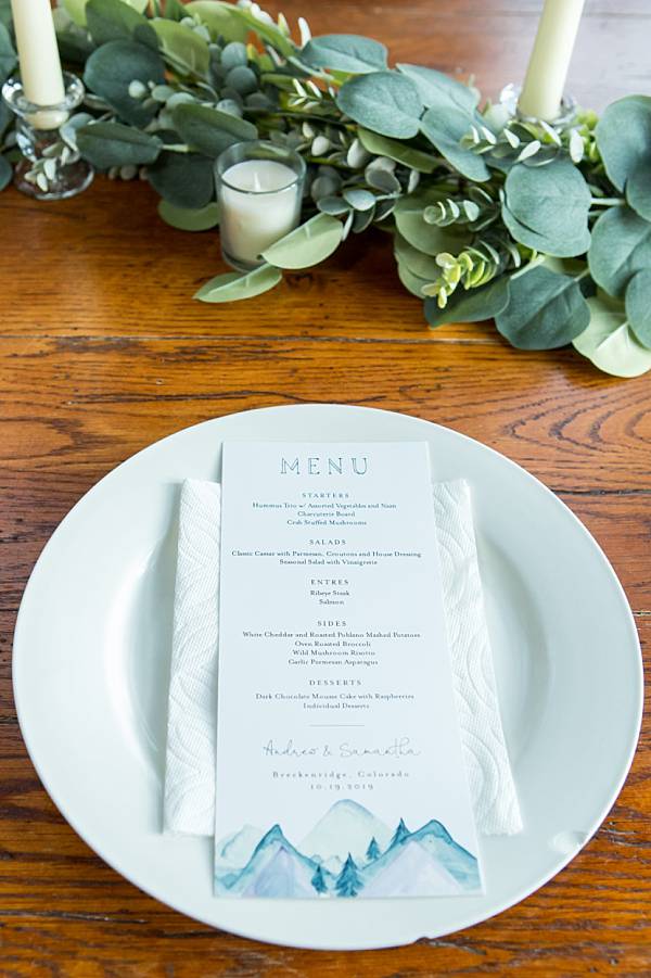 wedding private chef menu