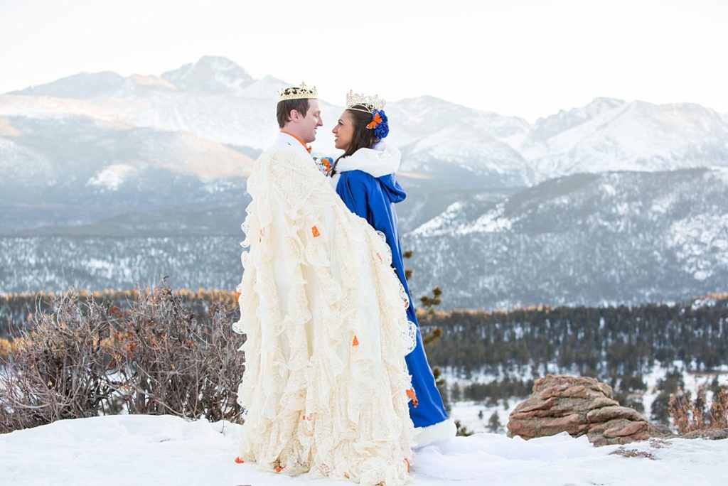 bride and groom at Rocky Mountain National Park