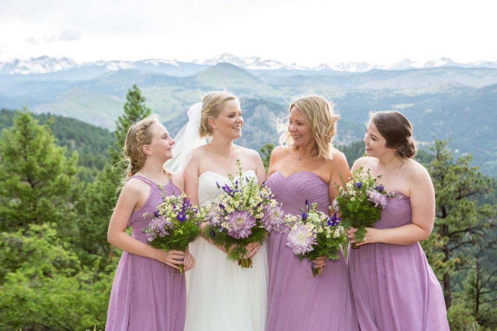 Boulder elopement photographer with the bridesmaids