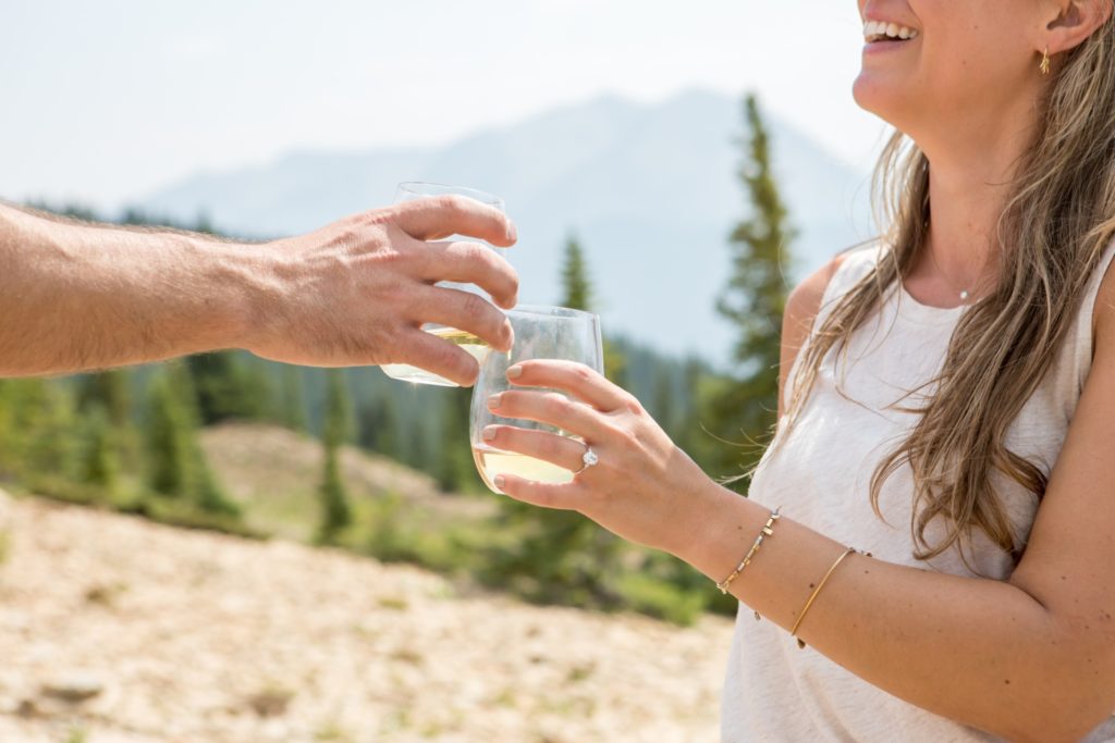 Surprise proposal photographer in Colorado at Aspen Mountain