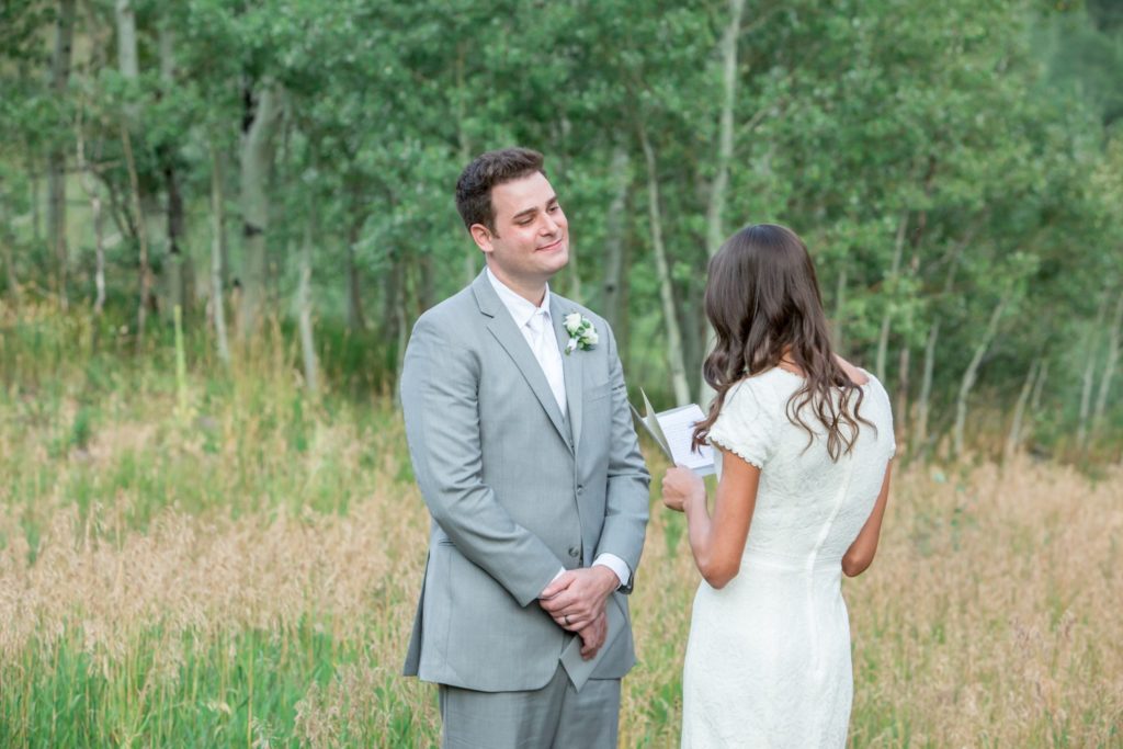 Saying vows while eloping in Colorado