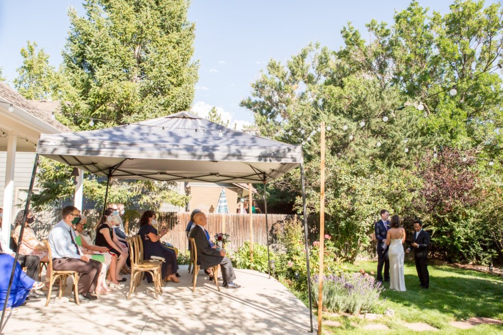 Denver intimate backyard wedding ceremony