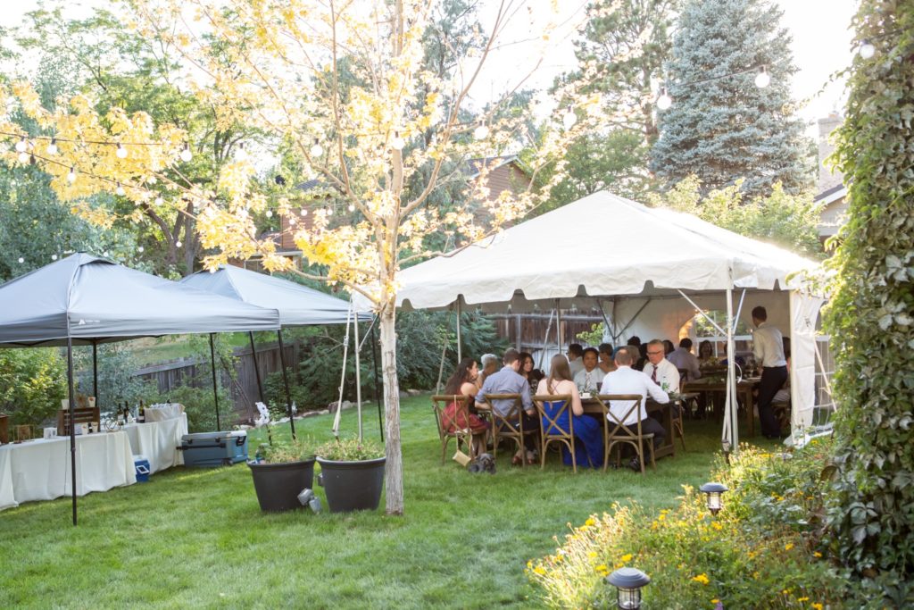 Colorado backyard wedding reception