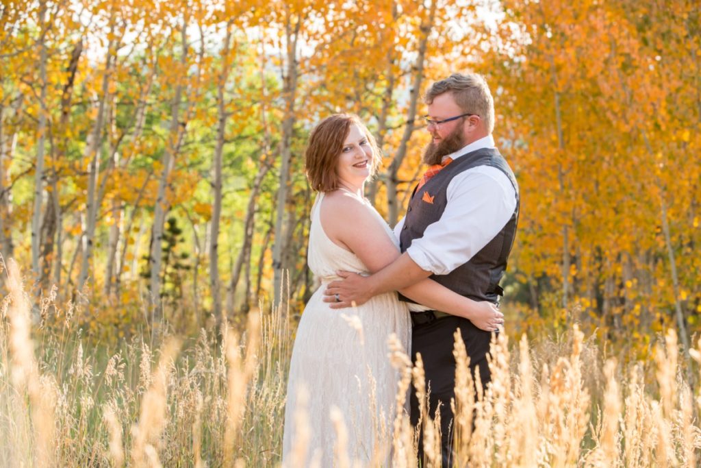 Elopement with fall colors
