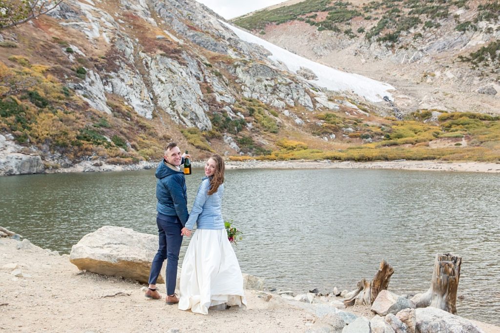 Adventure elopement photography at St Mary's Glacier