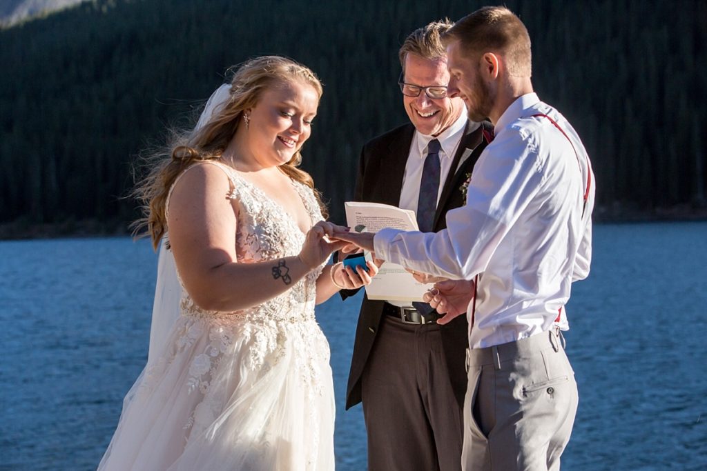 ring ceremony during elopement