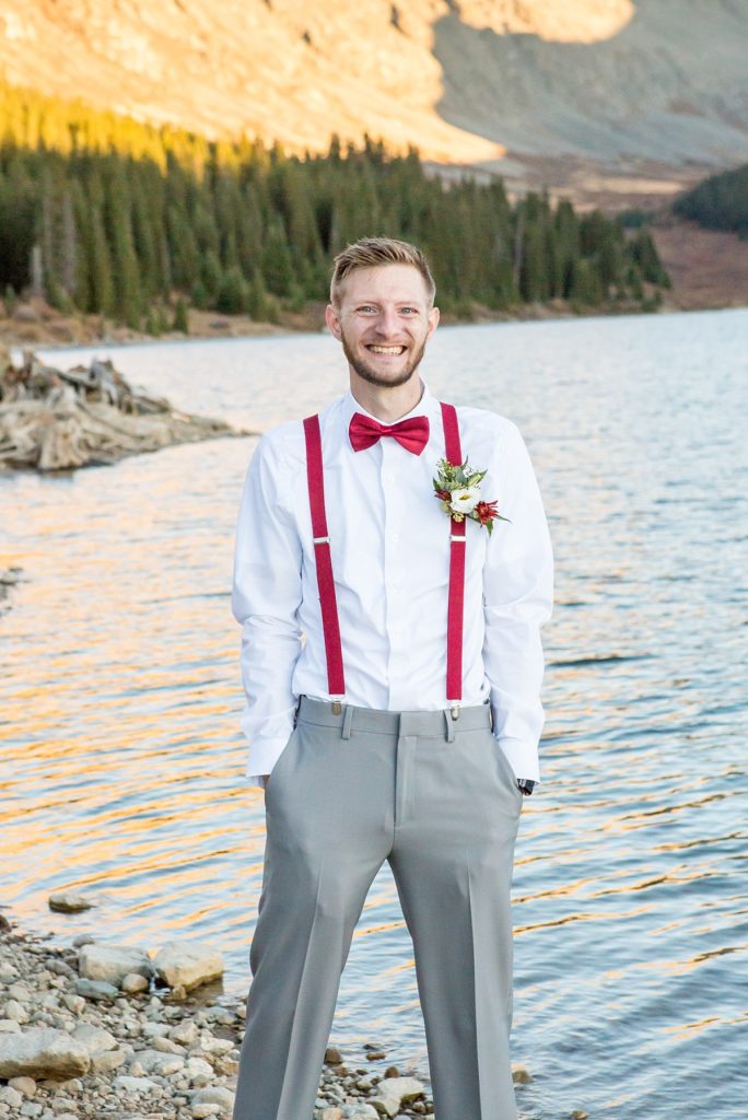 Colorado mountain elopement groom