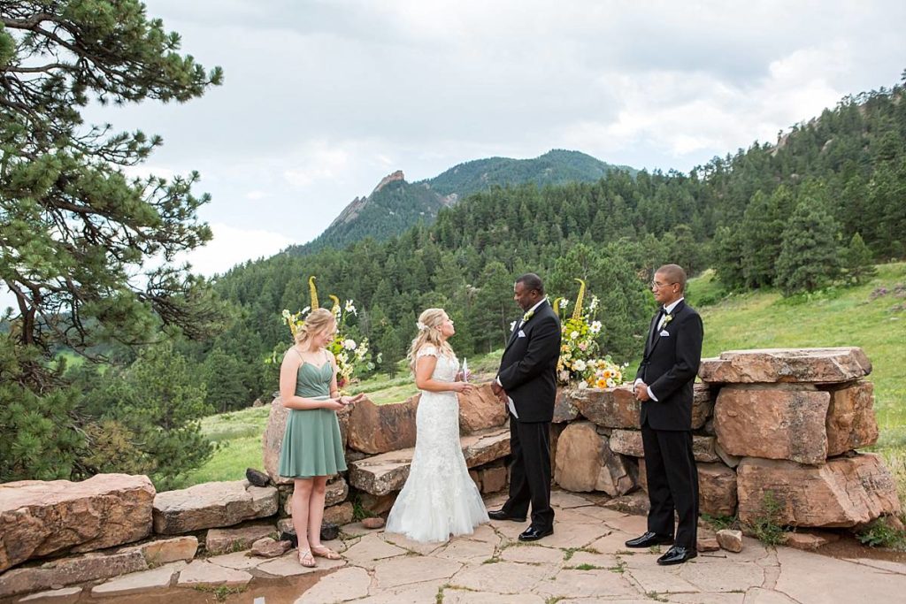 Flagstaff Mountain Elopement in Boulder with ceremony at the Halfway House