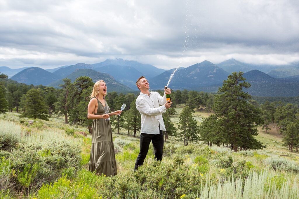 Engagement Toast in Rocky Mountain National Park