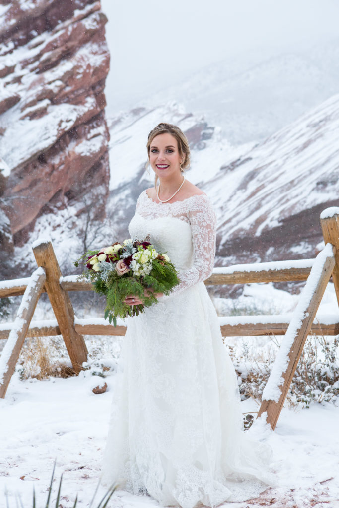bride portrait in the snow - - Nichole Emerson Photography