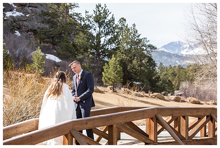 Estes Park wedding photography first look