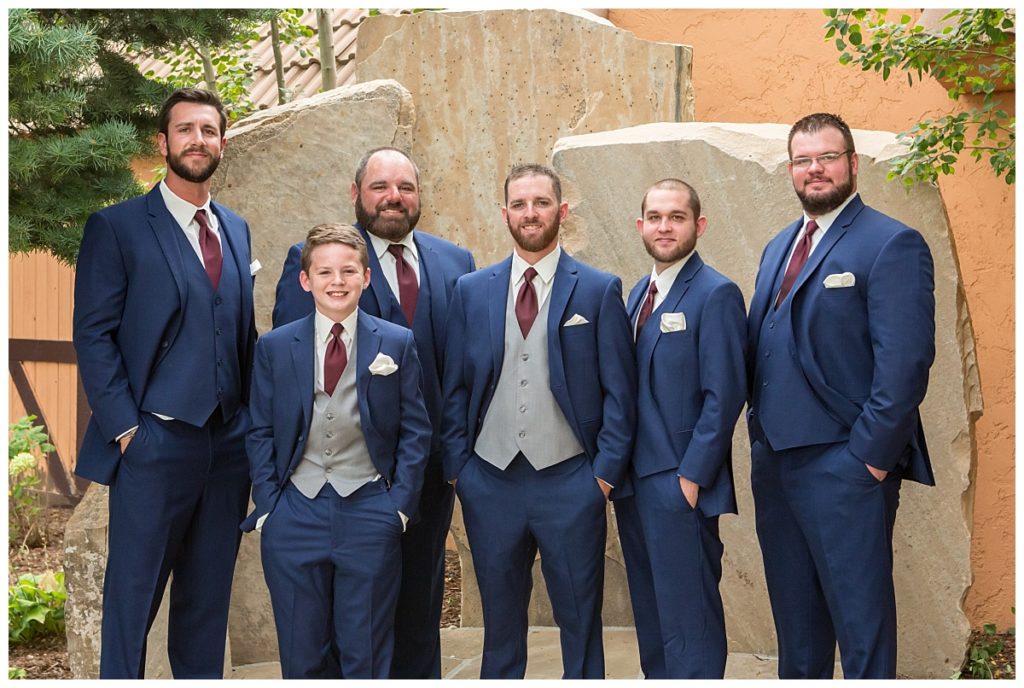 Portrait of Groomsmen with blue suits
