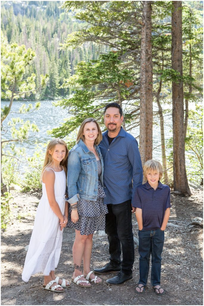 Family photography at Bear Lake in Rocky Mountain National Park Colorado