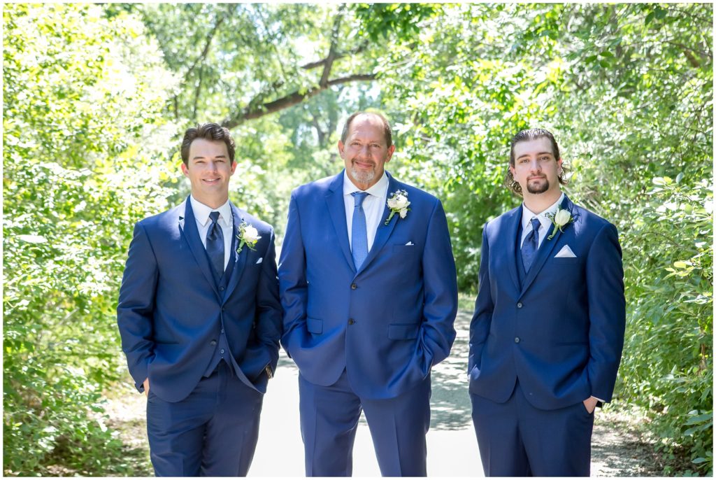 Groom and groomsmen portrait Colorado wedding