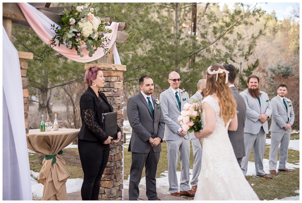 Hannah & Matt's outdoor wedding ceremony in Boulder CO