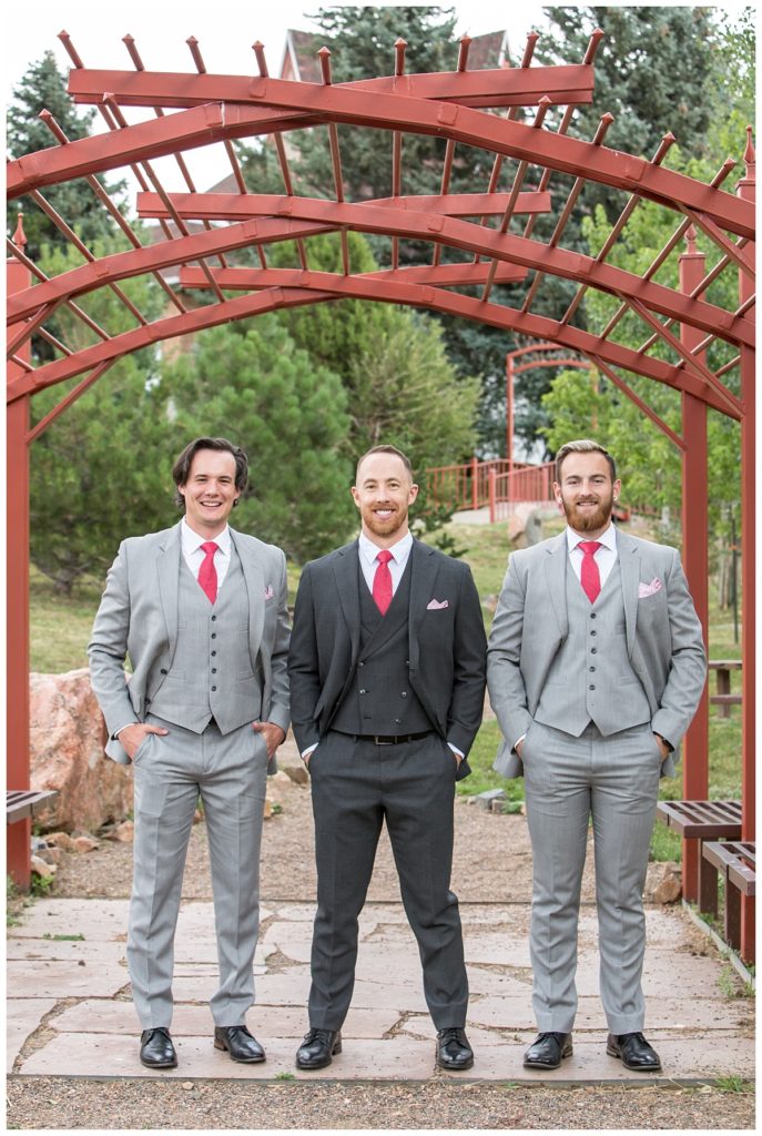 Groomsmen at this unique wedding venue in Colorado