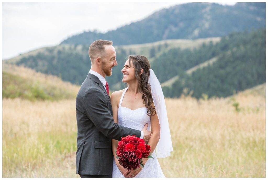 Denver wedding photographer - bride and groom portrait in Golden