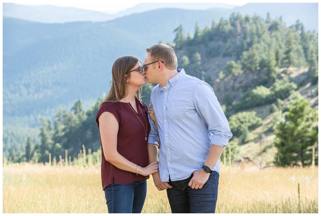 Colorado mountain engagement photos with Courtney and Andy at Mt Falcon