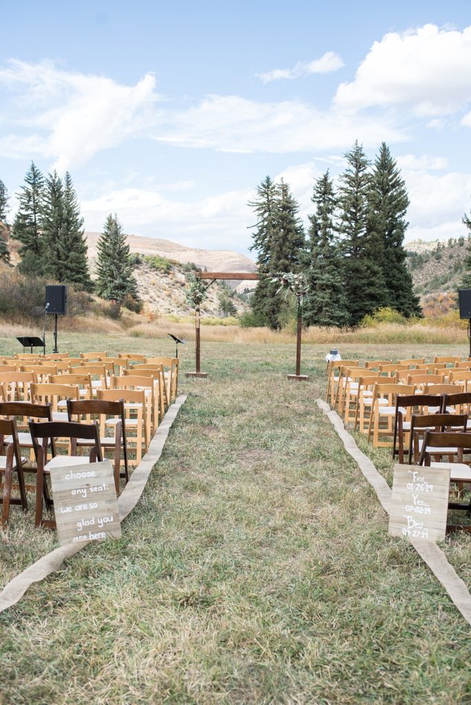 Ceremony location Bearcat Stables in Edwards CO near Vail