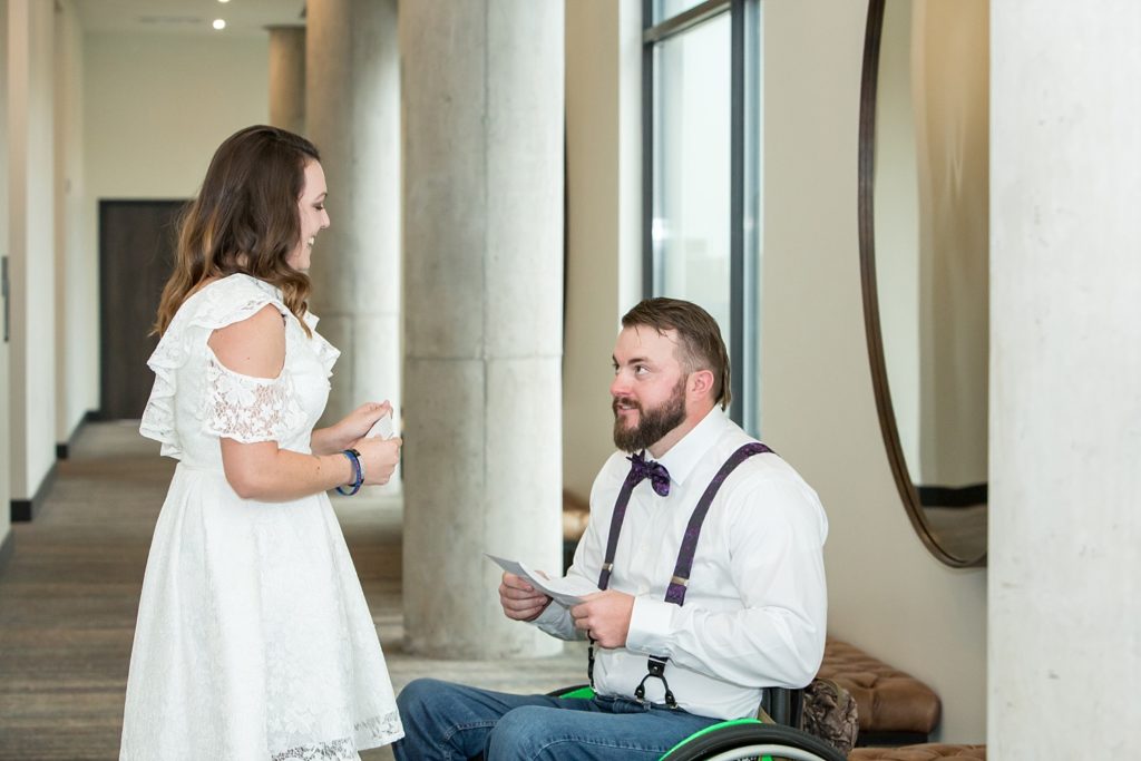 intimate wedding saying their vows Colorado