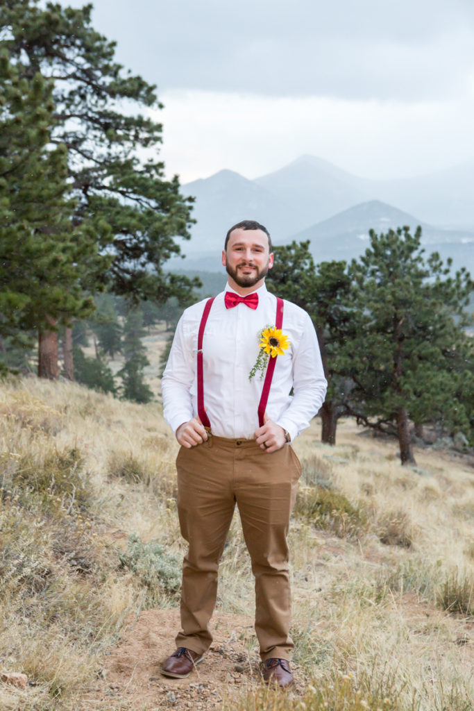 Rocky Mountain National Park wedding - groom portrait 3m Curve