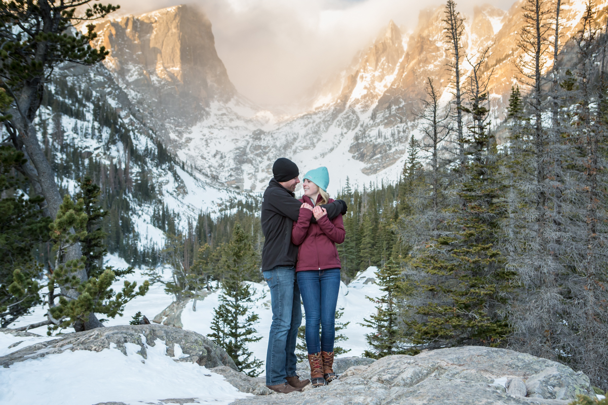 Estes Park Engagement photographer at Rocky Mountain National Park Dream Lake