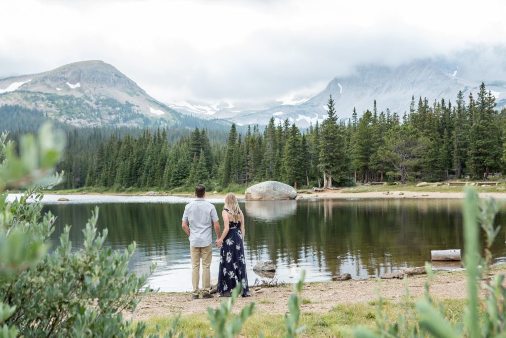 engagement photos in the mountains just outside of Boulder at Brainard Lake