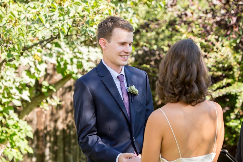 Colorado intimate wedding photographer capturing ceremony vows