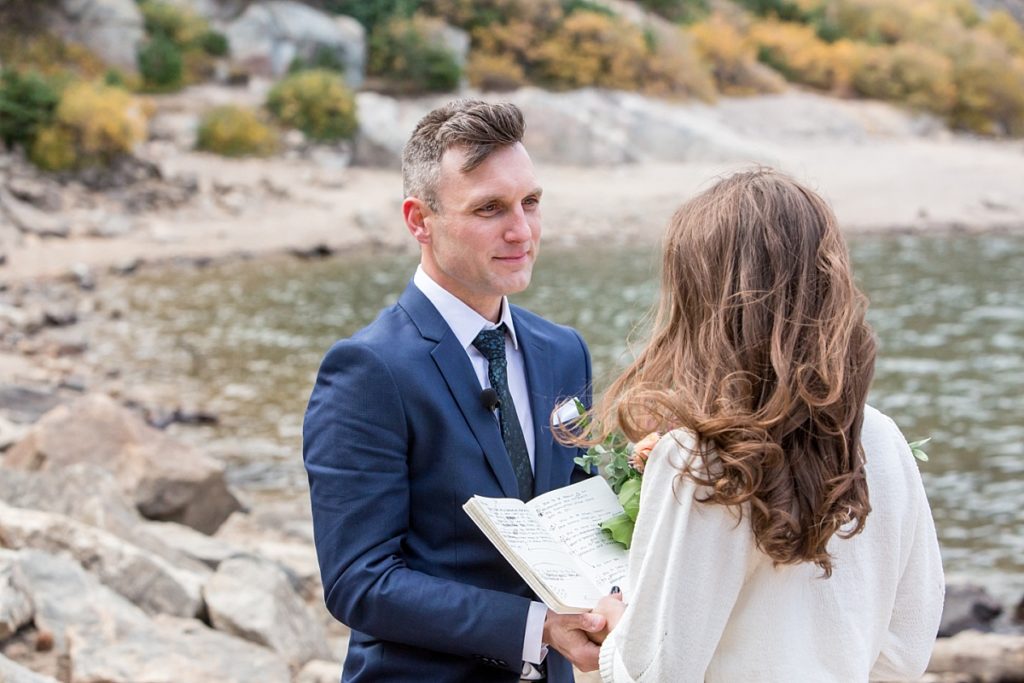 Adventure elopement photographer at St Mary's Glacier