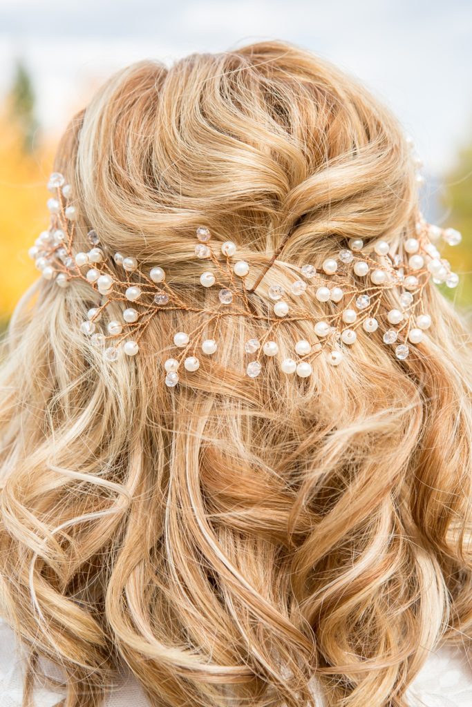 bride hair detail