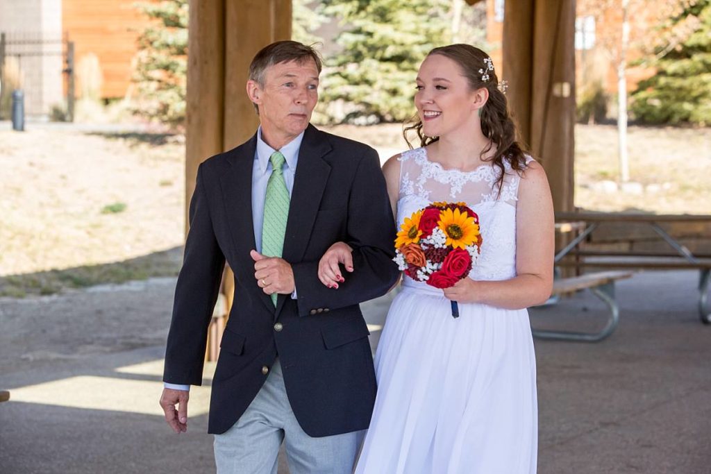 Walking down the aisle with her dad