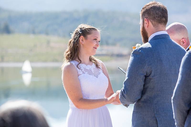 vows during the ceremony at Lake Dillon