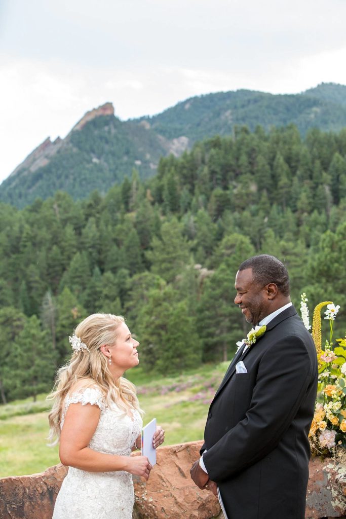 Flagstaff Mountain elopement in Boulder at the Halfway House