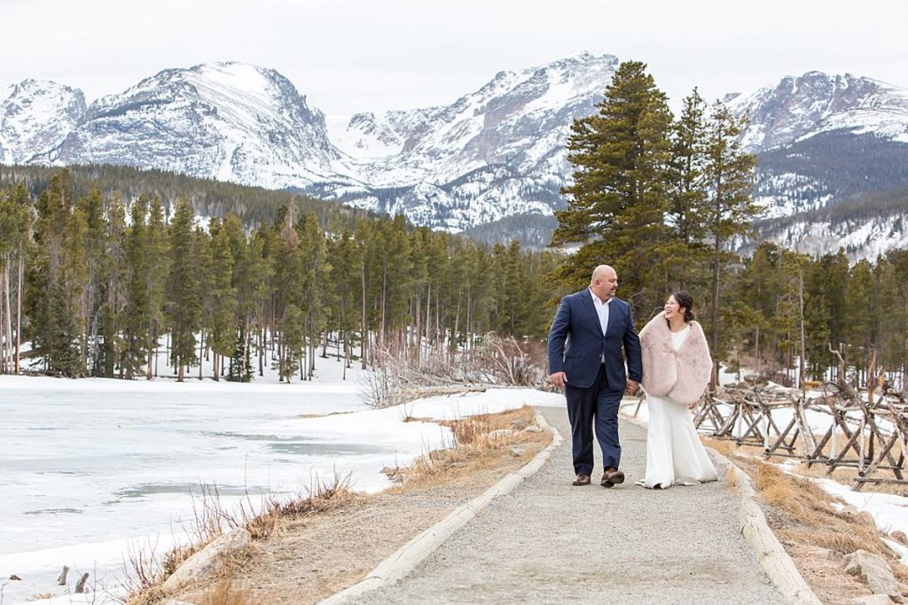 elopement in Rocky Mountain National Park at Sprague Lake