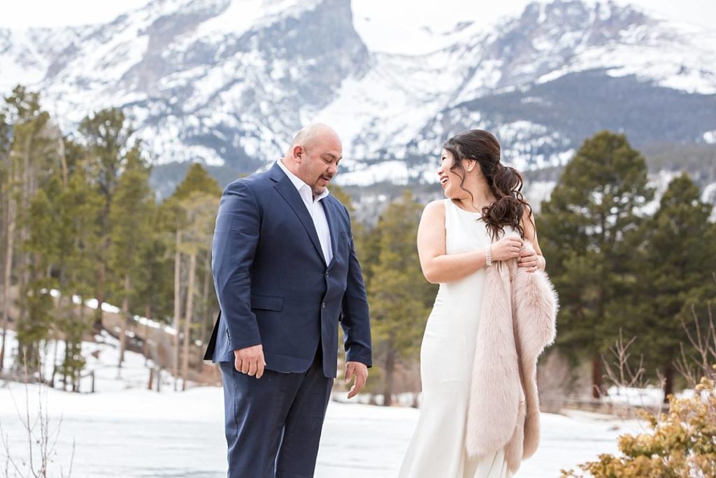 First look at Sprague Lake during this elopement