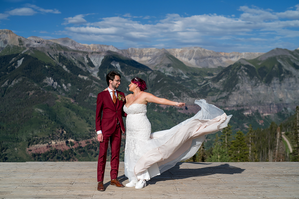 Devin and Savannah in Telluride at their Colorado wedding ceremony location