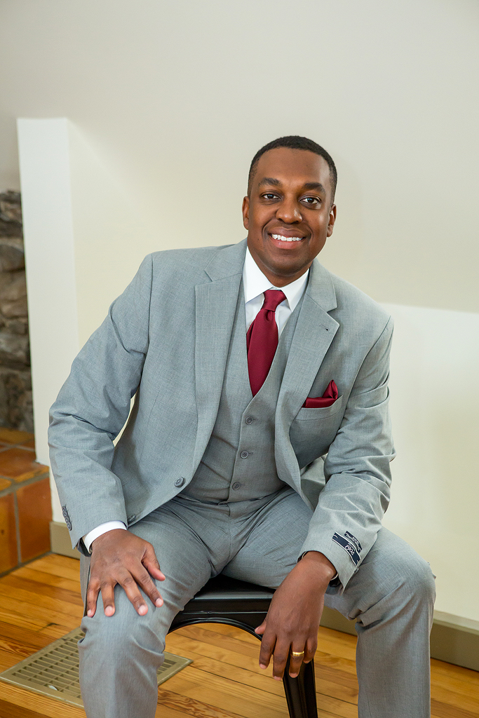 Groom portrait inside the Chief Hosa Lodge