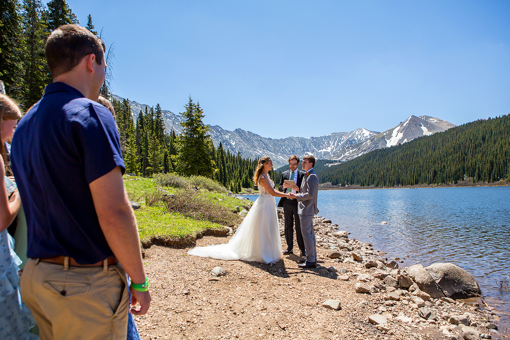Elopement Ceremony in the mountains at Clinton Gulch Dam Reservoir, CO